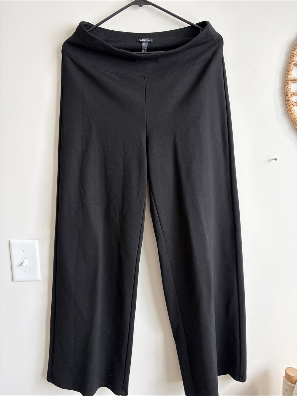 Eileen Fisher Wide-Leg Pants — Black